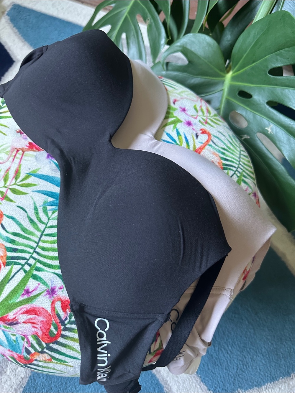 Calvin Klein Black and‎ Nude Strapless Molded Bra
